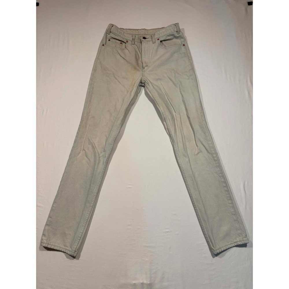 Vintage Levis 531 Jeans Mens 34x34 Light Stone Wash Off White Straight Leg Denim